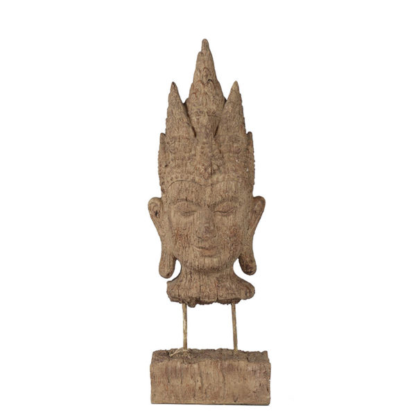 ראש בודהה על סטנד דמוי עץ