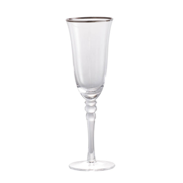 גביע יין מזכוכית עם עיטור כסוף