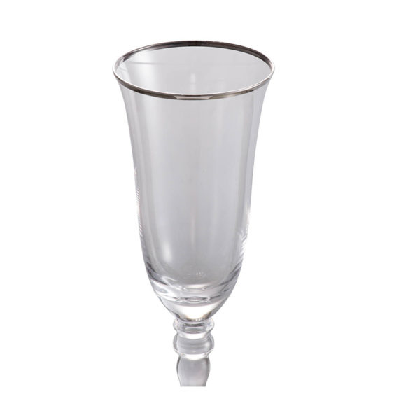 גביע יין מזכוכית עם עיטור כסוף