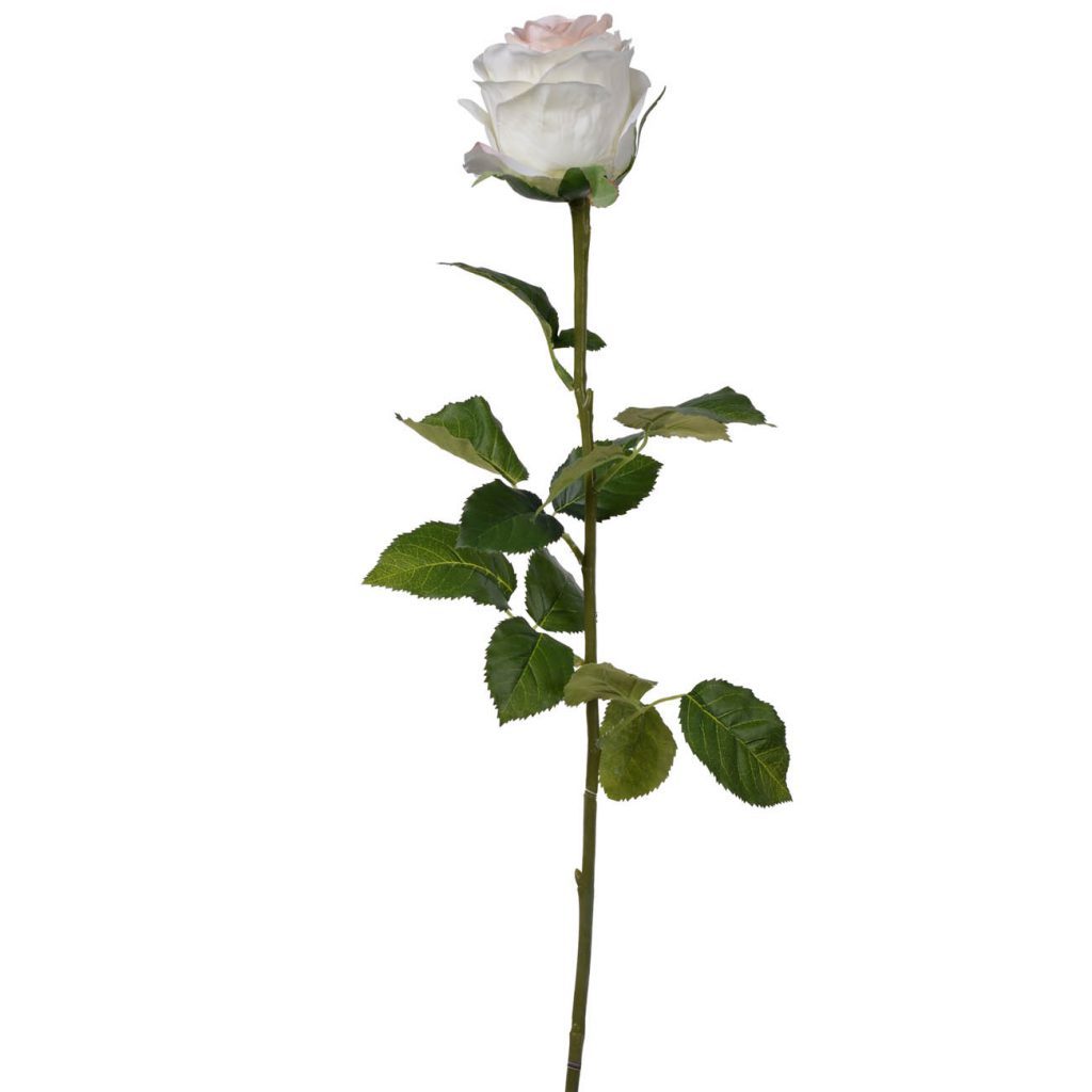 פרחים - ורד מלאכותי לבן 73 ס"מ